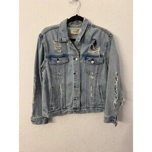 Pacsun Los Angeles ripped style jean jacket women size medium
